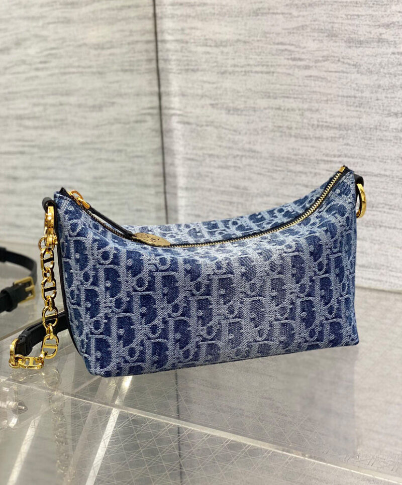 Christian Dior Diorstar Hobo Bag with Chain Blue